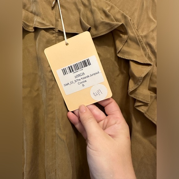 NWT SANCIA BROWN RUFFLE JUMPSUIT - Picture 9 of 9